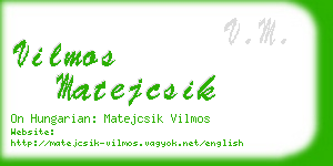 vilmos matejcsik business card